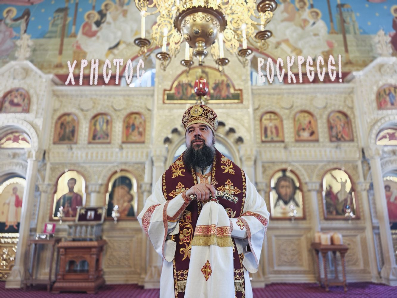 Arxiyerey kafedral kilsəsində İlahi Liturgiyaya başçılıq edib